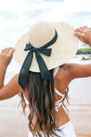 Bow Accent Peasant Sun Hat