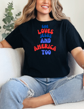 She Loves Jesus and America Too - T-Shirt - Christian streetwear - jesus hoodie - love like jesus - faith over fear